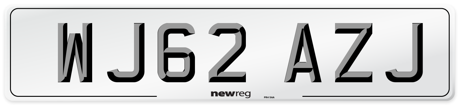 WJ62 AZJ Number Plate from New Reg